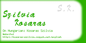 szilvia kosaras business card